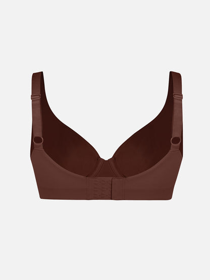 Adjustable-Strap Underwire Plunge Bra