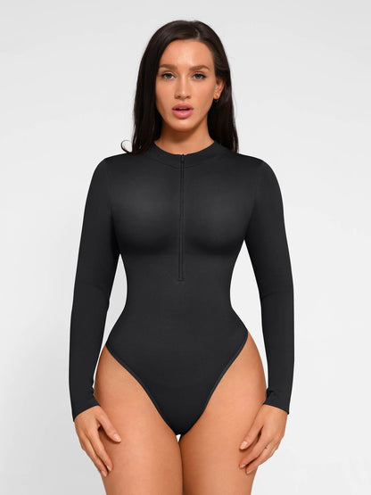 Long Sleeve Zipper Seamless Bodysuit [BOGO]