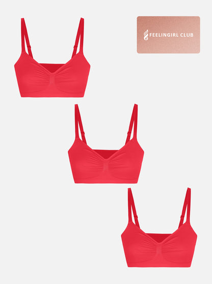3-Pack Smooth Seamless Wireless Bra Bundle