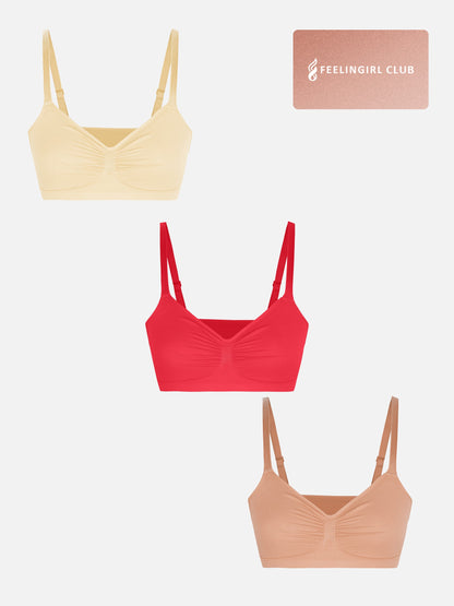 3-Pack Smooth Seamless Wireless Bra Bundle