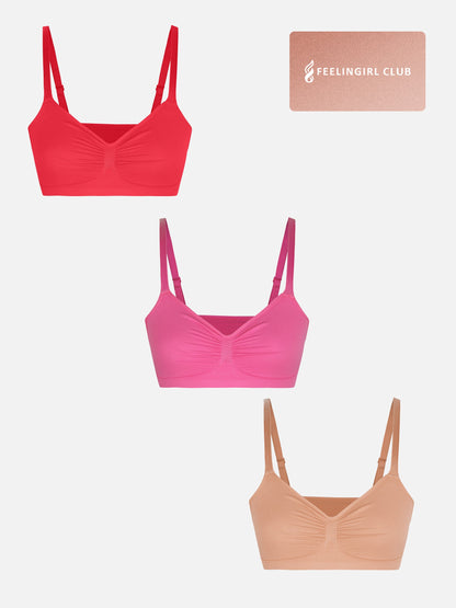 3-Pack Smooth Seamless Wireless Bra Bundle