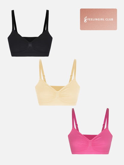 3-Pack Smooth Seamless Wireless Bra Bundle