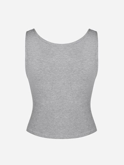 Ribbed Square-Neck Lounge Tank Top