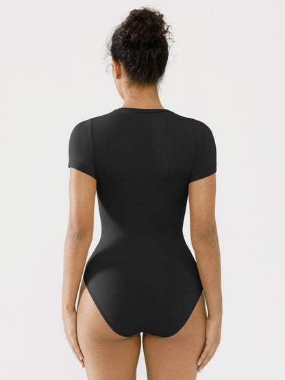 Crew Neck Seamless Short Sleeve Bodysuit