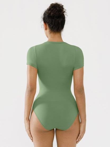 Crew Neck Seamless Short Sleeve Bodysuit