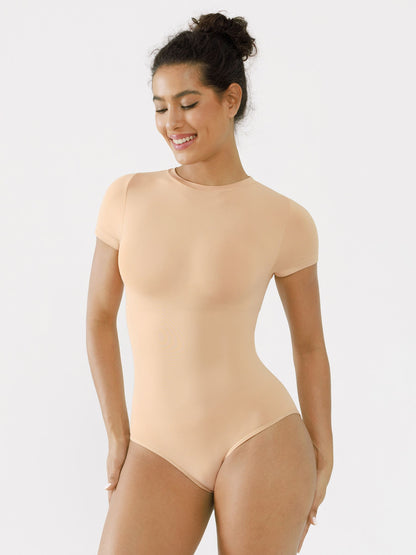 Crew Neck Seamless Short Sleeve Bodysuit