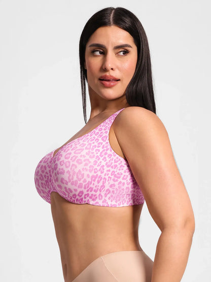 Adjustable-Strap Underwire Deep V-neck Bra
