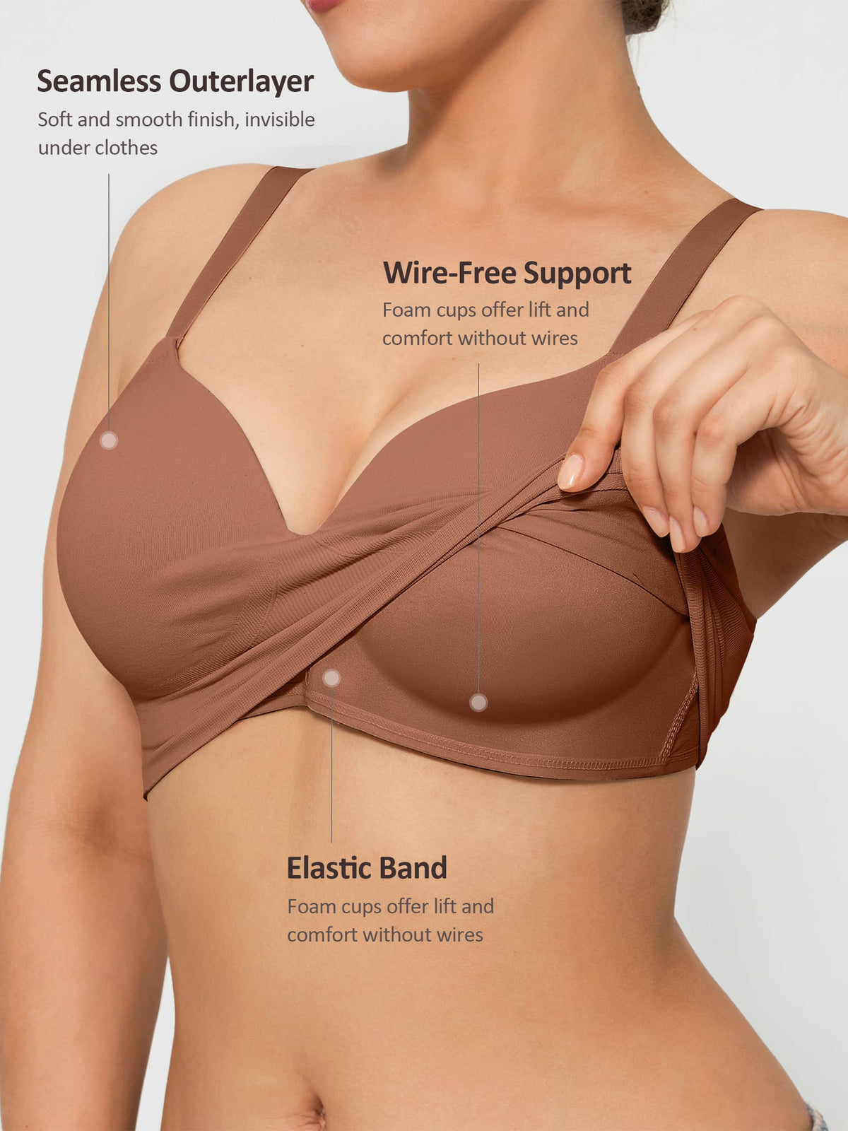V Neck Shaping Bodysuit + Push-Up Seamless Bra