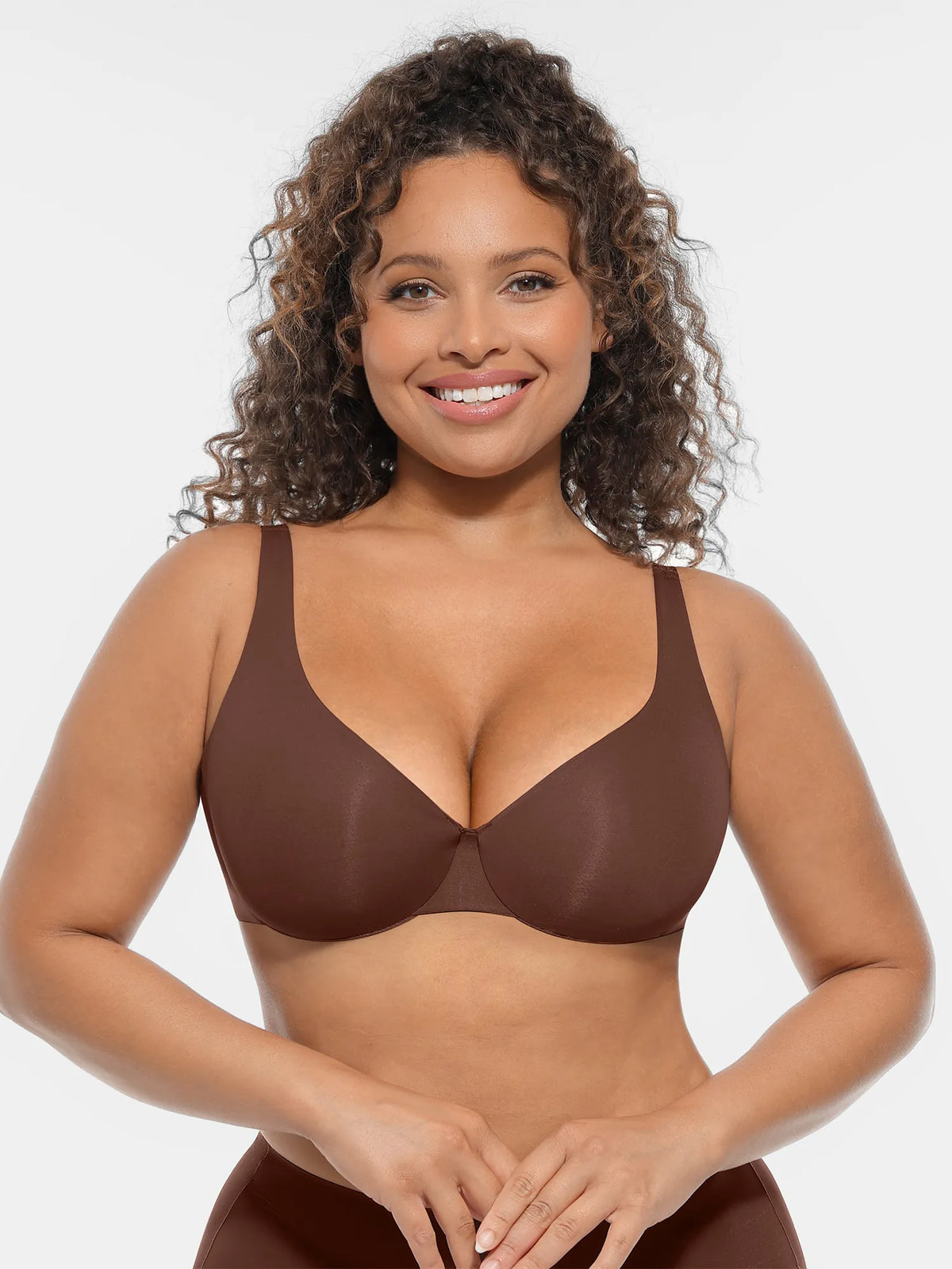Adjustable-Strap Underwire Deep V-neck Bra Bundle