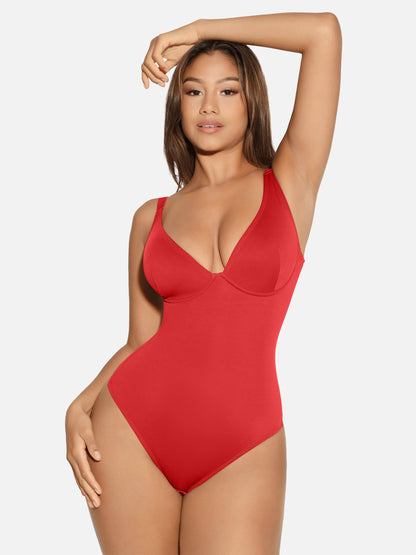 V-Neck Tummy Control Sculpt Bodysuit