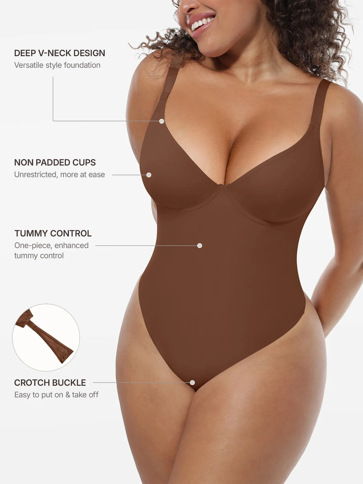 Deep V-Neck Sculpt Bodysuit