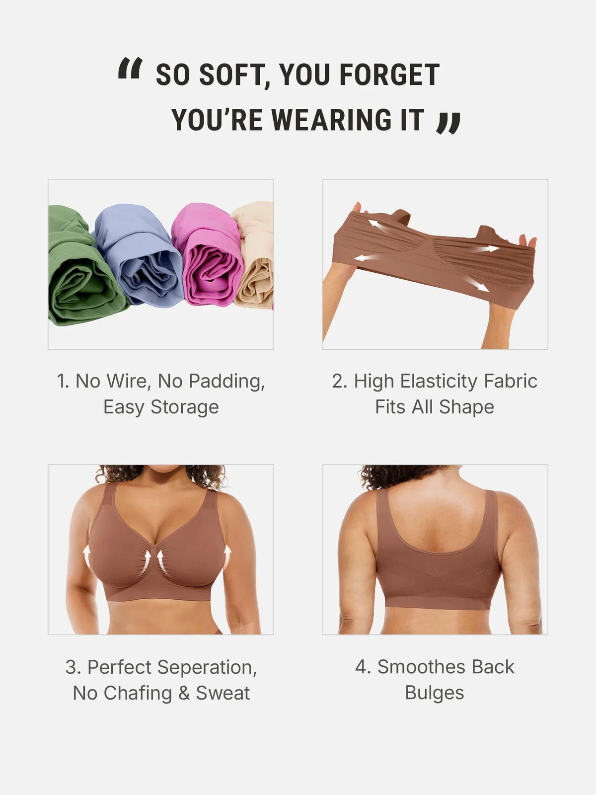 Seamless No Underwire Full Coverage Bra