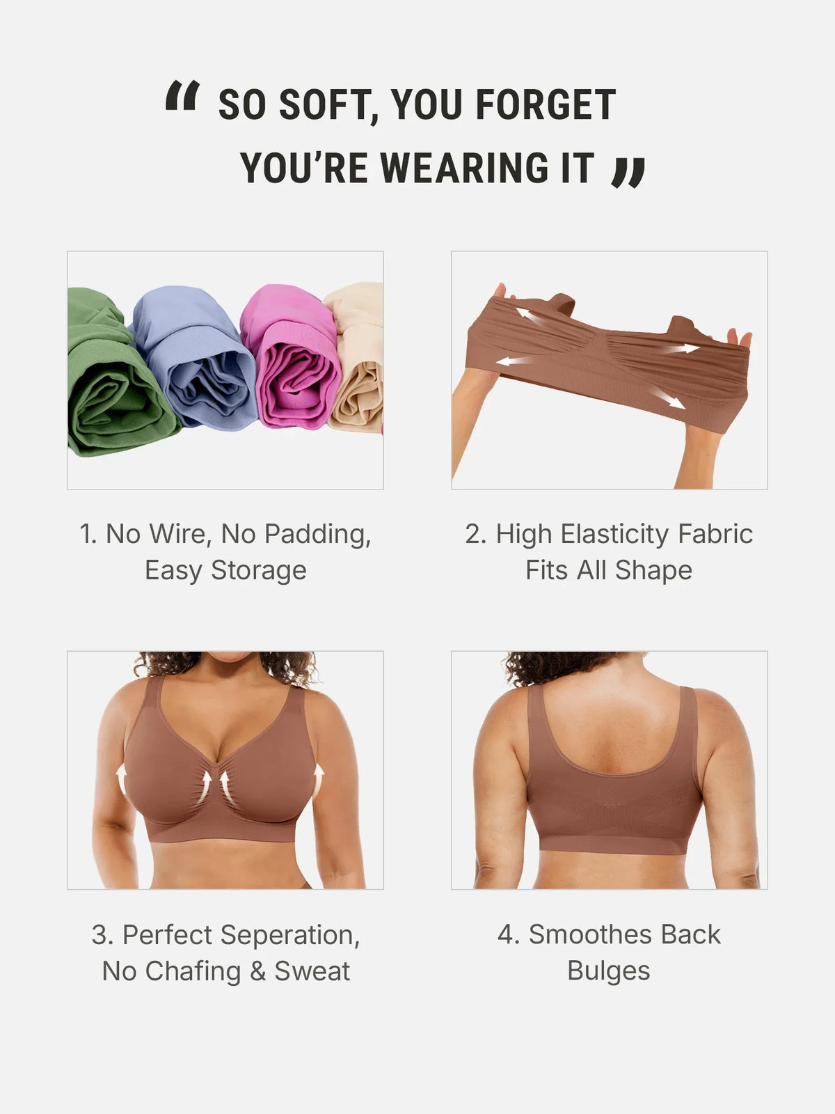 Seamless No Underwire Full Coverage Bra