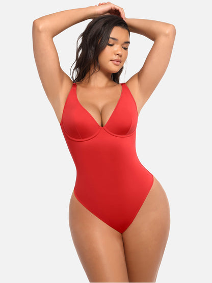 2-Pack V-Neck Tummy Control Bodysuit Bundle