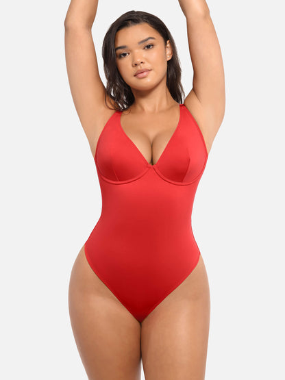 V-Neck Tummy Control Bodysuit