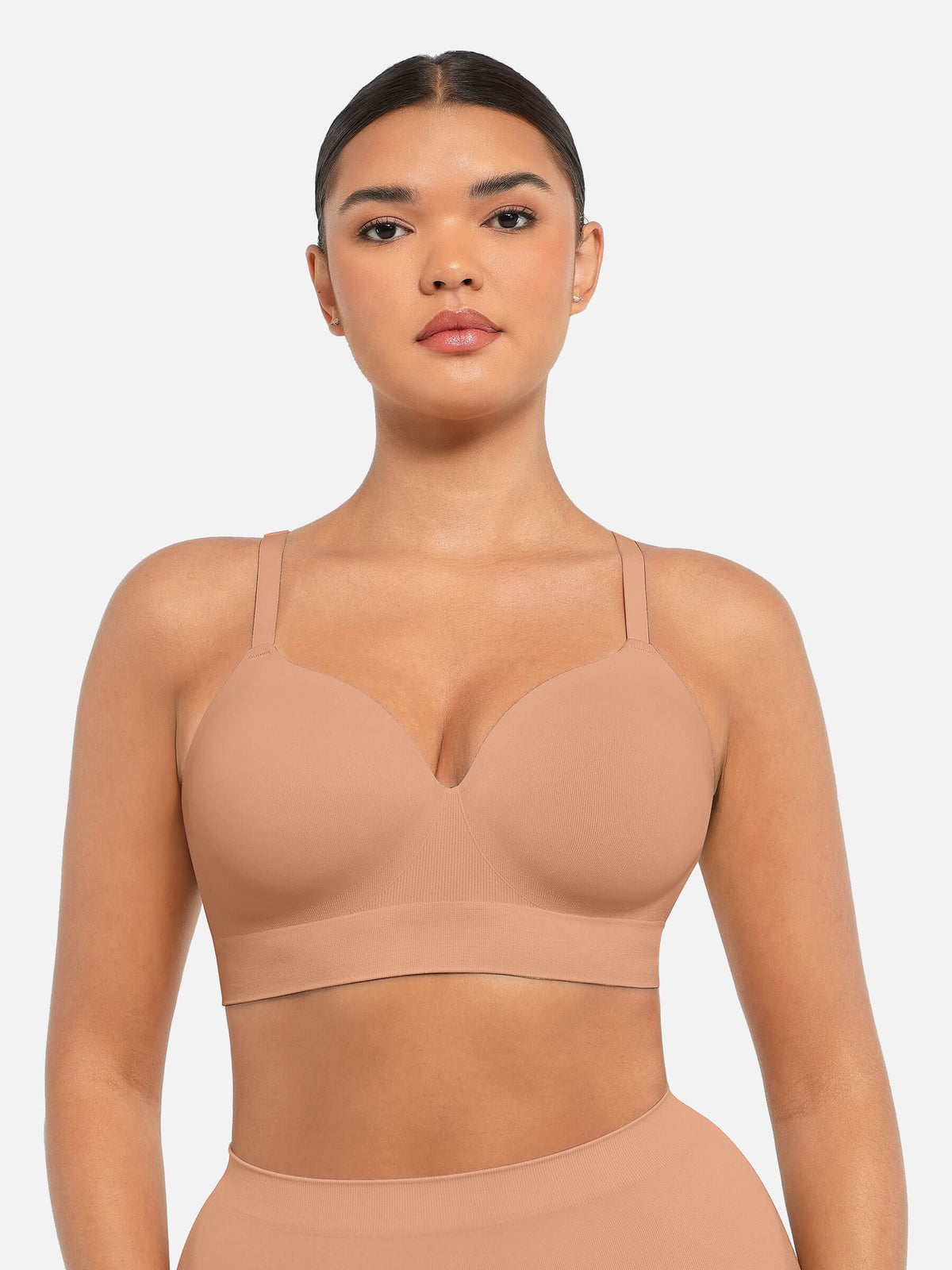 V Neck Shaping Bodysuit + Push-Up Seamless Bra