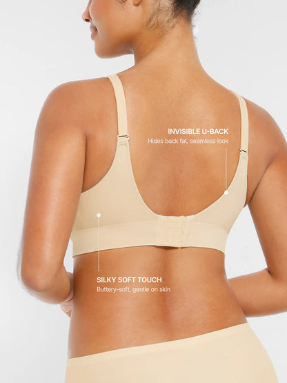Wireless Seamless Push-Up V-neck Bra
