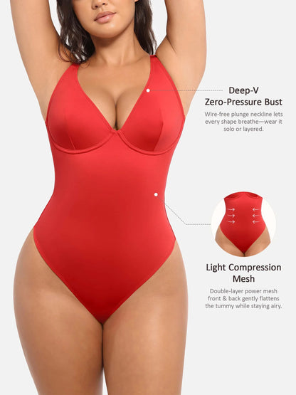 V-Plunge Support Bodysuit