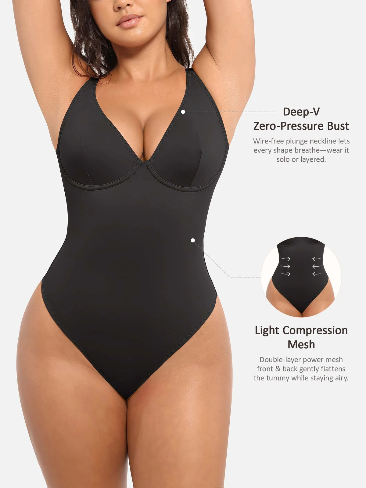 V-Plunge Support Bodysuit