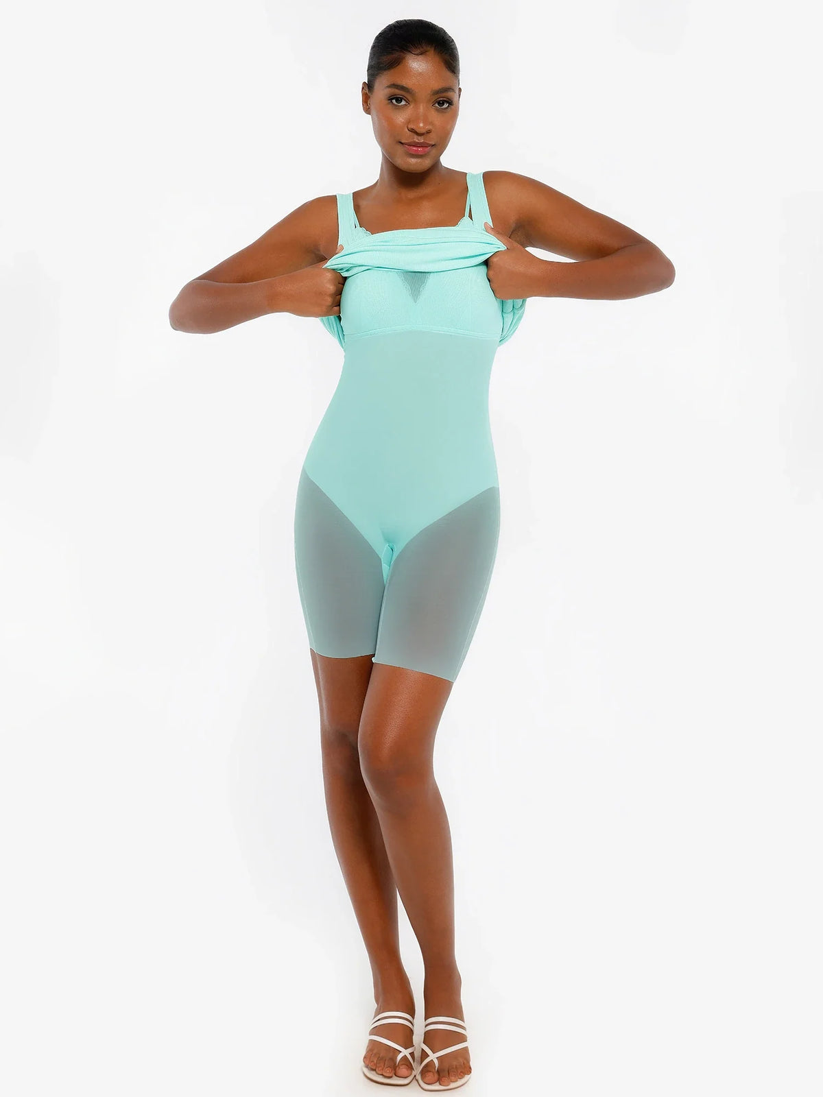 Shapewear Modal Sculpting Inner Lace Cami Mini Dress