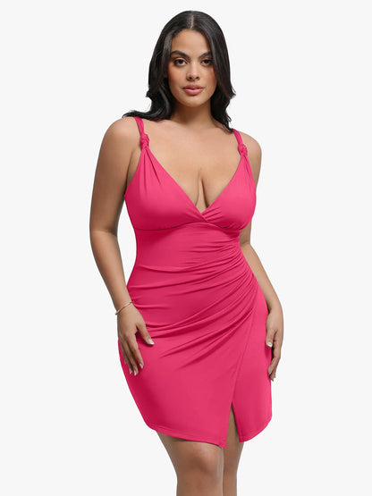 Shapewear Sculpting Side Slit Mini Dress