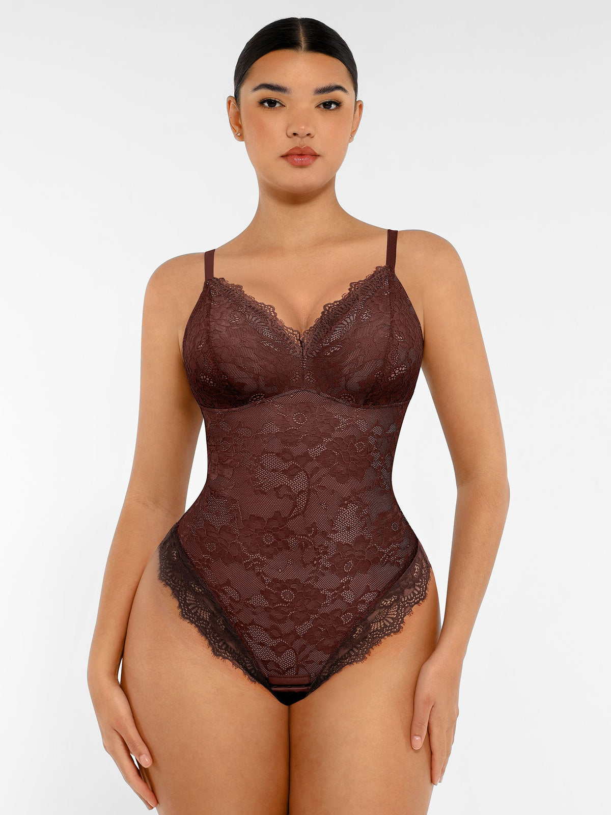 Lace V-Neck Stretch Bodysuit