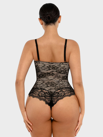 Lace V-Neck Stretch Bodysuit [BOGO]