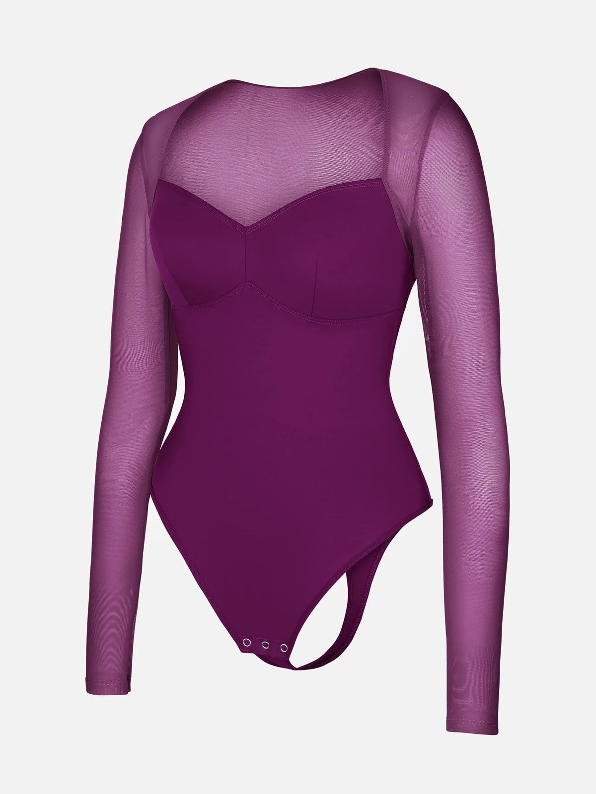 Mesh Panel V-Neck Bodysuit [BOGO]