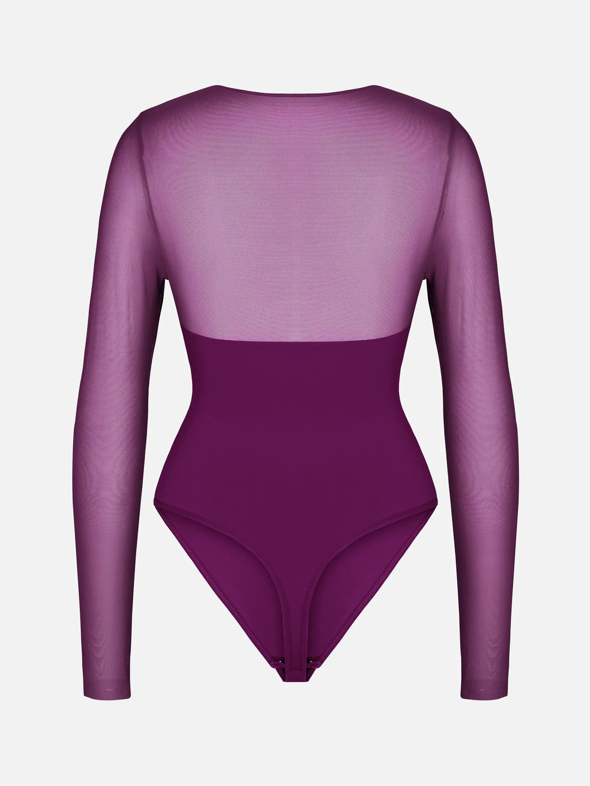Mesh Panel V-Neck Bodysuit