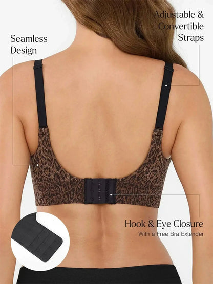 Seamless Wireless Leopard Shaping Push Up Bra